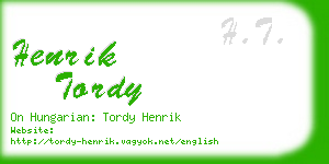 henrik tordy business card